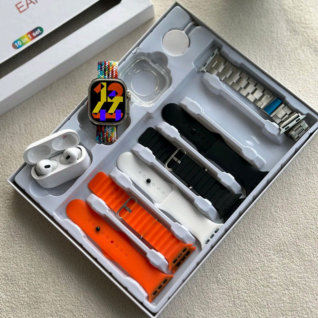 i20 Ultra 3 Max Suit Smart Watch (7 Random Color Straps)