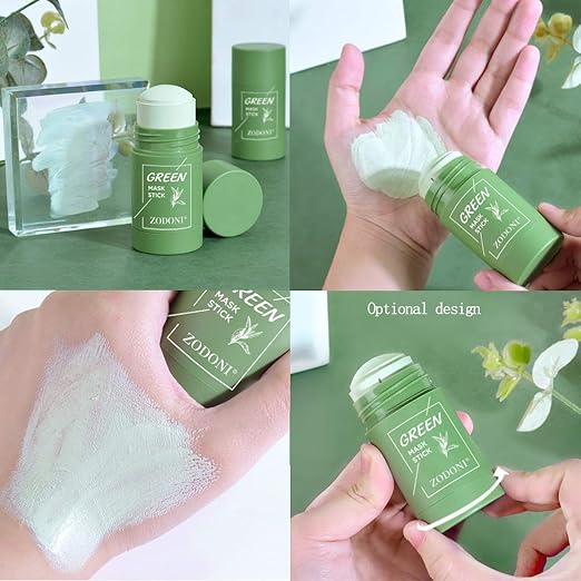 Green Tea Purifying Clay Stick Mask, Green Tea Mask stick For Face Moisturizes Oil Control, Deep Clean Pore, Improves Skin,for All Skin Types Men Women 1pc