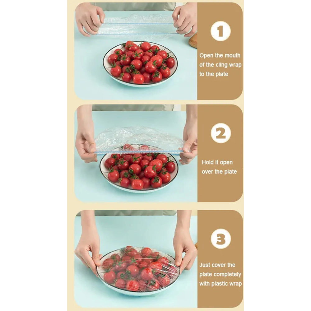 Disposable Plastic Food Cover (100Pcs)