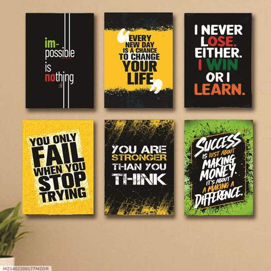 Set of 6 Wall Art Wooden Phototile Frames for Wall Decor